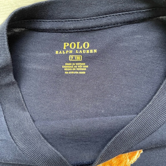 Polo Bear by Ralph Lauren navy Long Sleeve KIDS Tee with Bear Design 7 - Picture 3 of 5